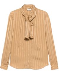 Saint Laurent - Blouse Met Strik - Lyst
