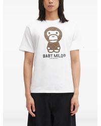 A Bathing Ape - T-Shirt À Imprimé College Monogrambaby Milo - Lyst