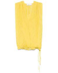 Blumarine - Pleated Silk Top - Lyst