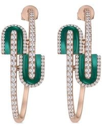 UNION LOS ANGELES - Malachite And Diamond Hoop Earrings - Lyst