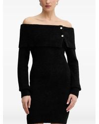 Morgan - Off-Shoulder Button-Detail Mini Dress - Lyst