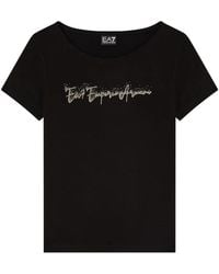 EA7 - Sequin-Logo T-Shirt - Lyst