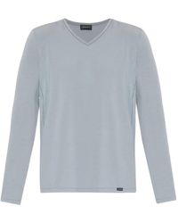 Hanro - V-Neck Long-Sleeve Lounge T-Shirt - Lyst
