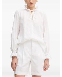 MARC AUREL - Ruffled Tie Top - Lyst