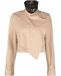 Helmut Lang Ruffle-front Tailored Jacket - Natural