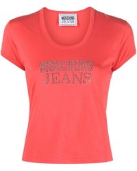 Moschino Jeans - Logo-embellished Cotton T-shirt - Lyst