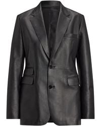 Ralph Lauren - Single-Breasted Leather Blazer - Lyst