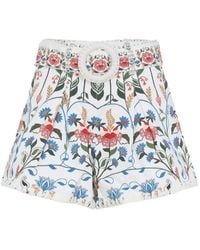 FARM Rio - Floral Belted Shorts - Lyst