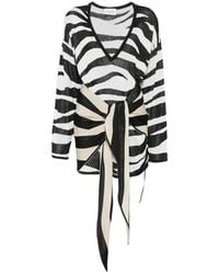 The Attico - Zebra-Print Knotted Mini Dress - Lyst