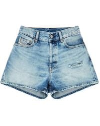 DIESEL - Distressed Denim Shorts - Lyst