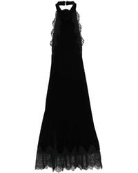 Nissa - Floral-Appliqué Midi Dress - Lyst
