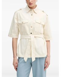GAUDI - Belted Cotton Shirt - Lyst