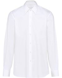 Prada - Long-Sleeve Cotton Shirt - Lyst