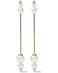Mizuki - 14Kt Sea Of Beauty Diamond Pearl Long Earrings - Lyst