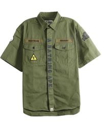 A Bathing Ape - Logo-Print Patch-Detail Shirt - Lyst