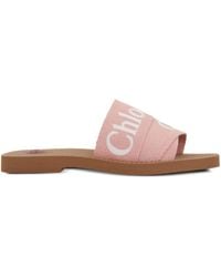 Chloé - Woody Logo Canvas Slide - Lyst