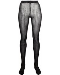 Prada - Metallic-effect Striped Tights - Lyst