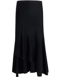 KHAITE - Miranda Asymmetric-Hem Midi Skirt - Lyst