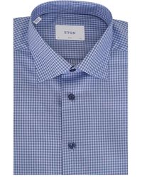 Eton - Camisa De Sarga A Cuadros - Lyst