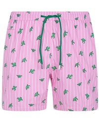 MC2 Saint Barth - Turtle-Print Striped Swim Shorts - Lyst