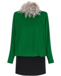 Valentino Garavani - Feather-Embellished Mini Dress - Lyst