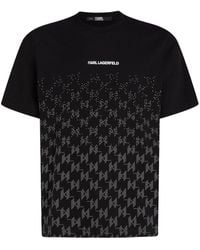 Karl Lagerfeld - Monogram-degradé Organic-cotton T-shirt - Lyst