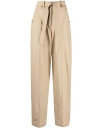KENZO - Tied-waist Cropped Trousers - Lyst