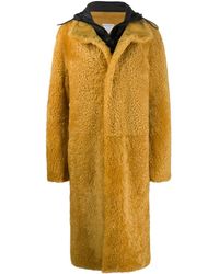 Bottega Veneta Oversized Textured Hooded Coat - Yellow