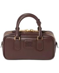 Miu Miu - Arcadie Logo-Detail Tote Bag - Lyst