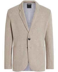 ZEGNA - Light Taupe Pure Cashmere Jacket - Lyst