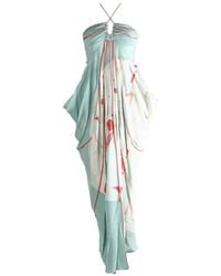 YANGKEHAN - Floral-Print Silk Maxi Dress - Lyst