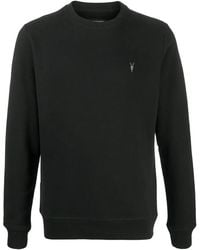 AllSaints - Embroidered-Logo Cotton Sweatshirt - Lyst