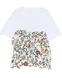 Sacai - T-Shirt Volanté À Fleurs - Lyst