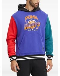 PUMA - Colour-Block Graphic-Print Hoodie - Lyst