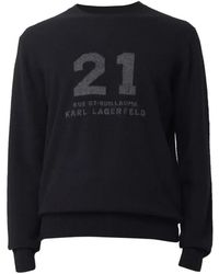 KARL LAGERFELD - Graphic-Print Fine-Knit Sweater - Lyst