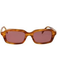 Gucci - Logo-Plaque Rectangle-Frame Sunglasses - Lyst