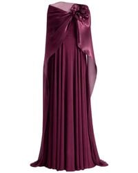 Gemy Maalouf - Flower-Detail Cape-Overlay Dress - Lyst