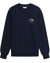 Tommy Hilfiger - Stack Logo-Embroidered Crew-Neck Sweatshirt - Lyst