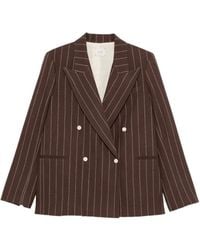 Alysi - Blazer Doppiopetto Gessato - Lyst