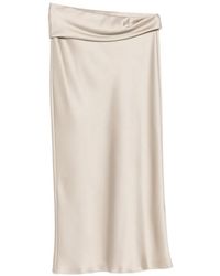 Patrizia Pepe - Satin-Finish Draped-Waist Midi Skirt - Lyst