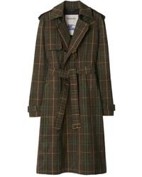 Burberry - Checked Double-Breasted Trench Coat - Lyst