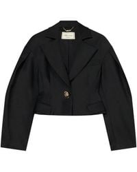 Blumarine - Balloon-Sleeve Cropped Jacket - Lyst