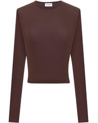 Saint Laurent - Long-sleeved Cropped Top - Lyst
