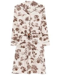 Moncler - Drawstring Floral-Print Midi Dress - Lyst