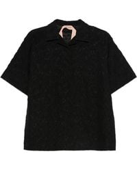 N°21 - Lace-Embellishment Polo Top - Lyst