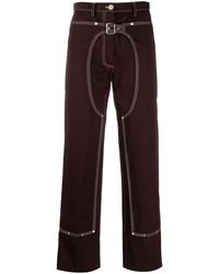Stella McCartney - Contrast-stitch Straight-leg Trousers - Lyst
