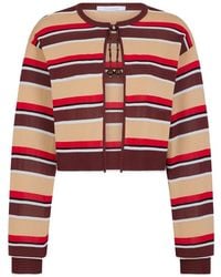 Rabanne - Striped Bead-Embellished Cardigan - Lyst