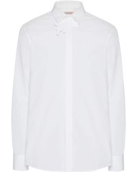 Valentino Garavani - Camisa de popelina con aplique floral - Lyst
