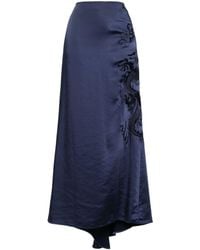 P.A.R.O.S.H. - Dragon-embroidered Maxi Skirt - Lyst