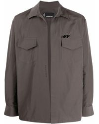 Styland Open-front Shirt Jacket - Brown
